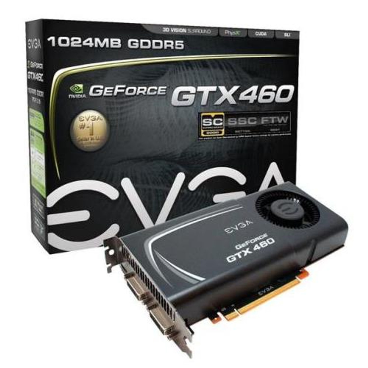 01G-P3-1373-T3 EVGA GeForce GTX 460 SuperClocked EE (External Exhaust) 1GB 256-Bit GDDR5 PCI Express 2.0 x16 Dual DVI/ mini HDMI Video Graphics