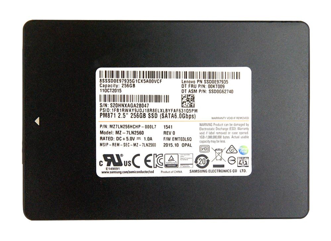 MZ7LN256HCHP-000L7 Samsung PM871 Series 256GB TLC SATA 6Gbps Mainstream  Endurance (AES-256) 2.5-inch Internal Solid State Drive (SSD)