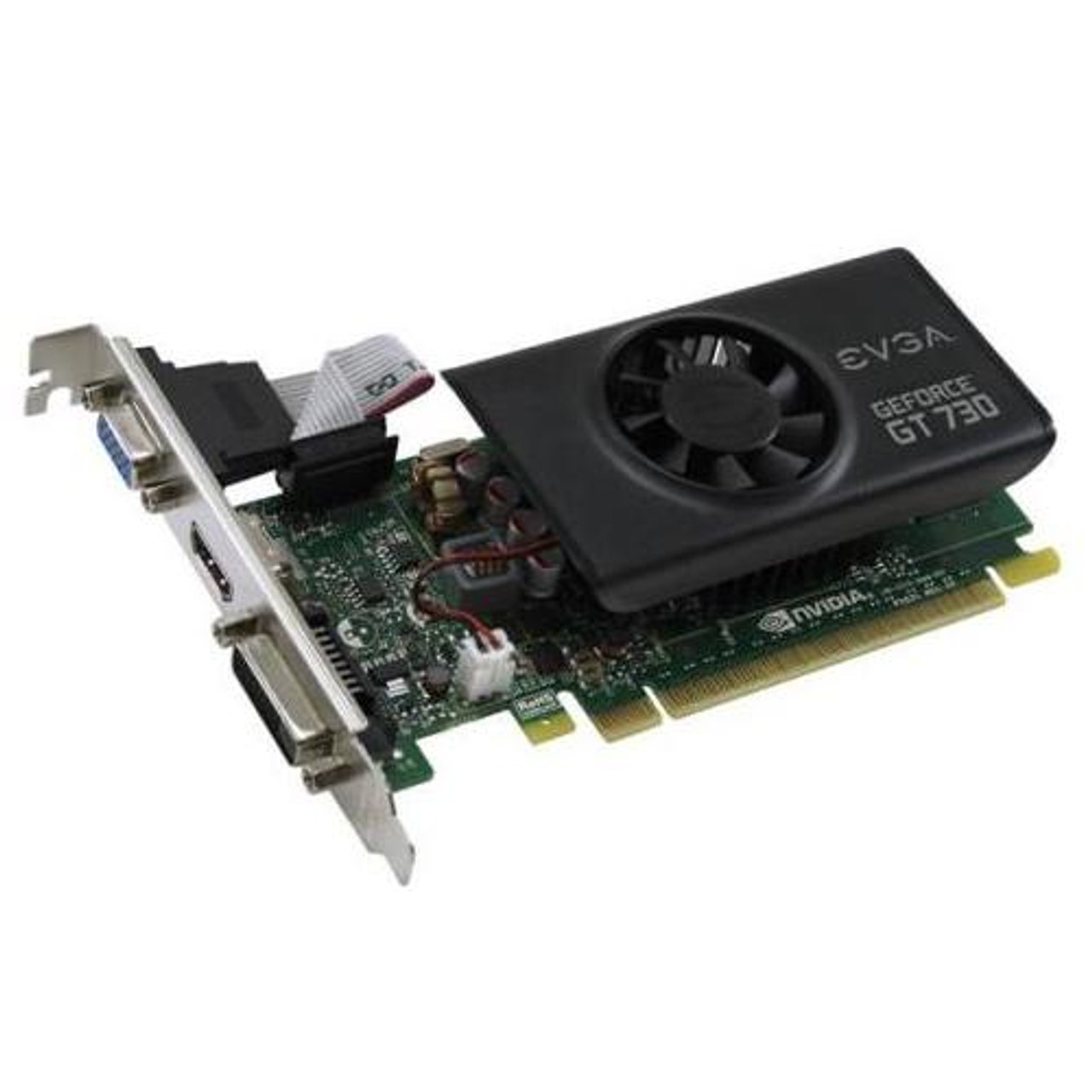 01G-P3-3731-KR EVGA GeForce GT 730 1GB 64-Bit GDDR5 PCI Express 2.0 DVI-D/ HDMI Low Profile Video Graphics