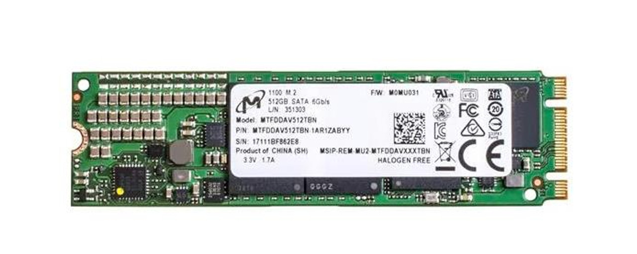 MTFDDAV512TBN Micron 1100 512GB TLC SATA 6Gbps (PLP) M.2 2280 Internal  Solid State Drive (SSD)