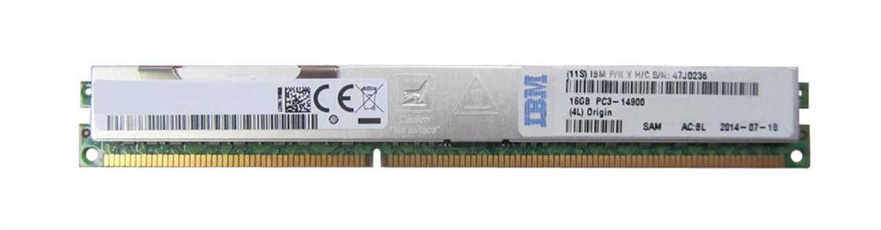 47J0236 IBM 16GB PC3-14900 DDR3-1866MHz ECC Registered CL13 240-Pin DIMM Very Low Profile (VLP) Dual Rank Memory Module
