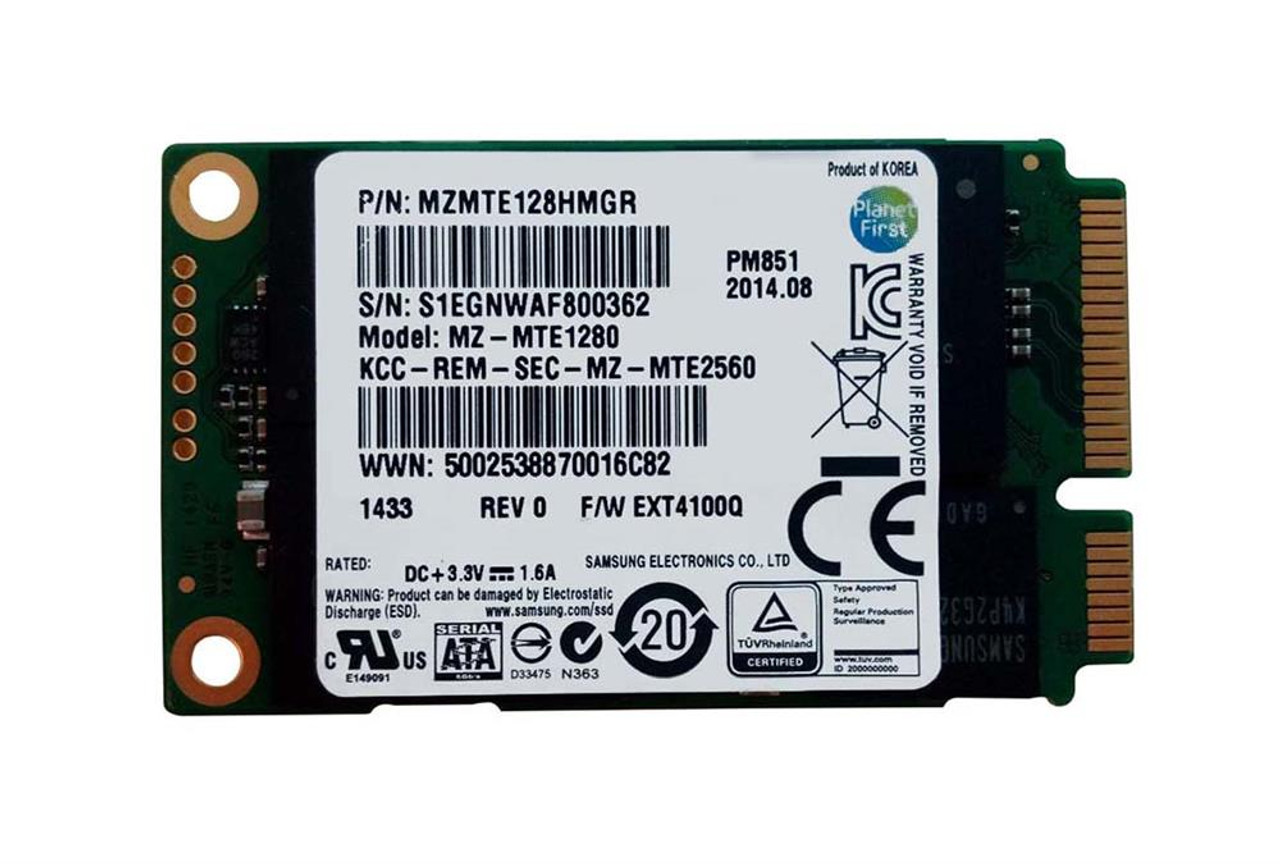 MZMTE128HMGR000H1 Samsung PM851 Series 128GB TLC SATA 6Gbps (AES-256) mSATA Internal Solid State Drive (SSD)