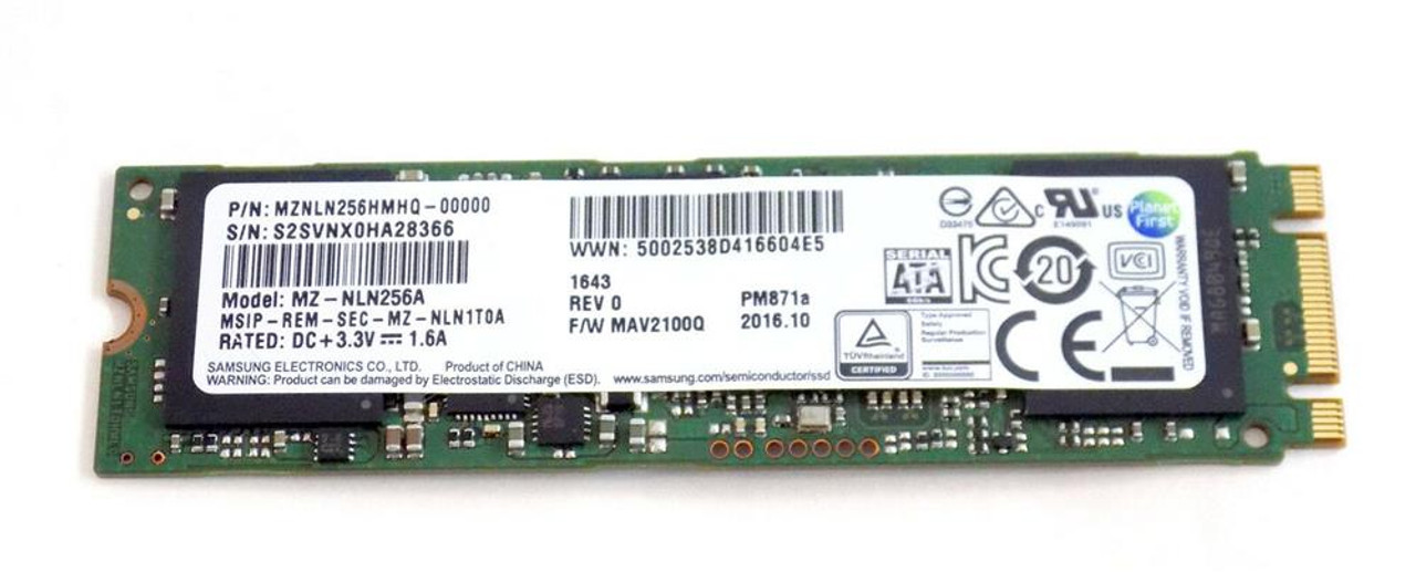 MZ-NLN256A Samsung PM871a Series 256GB TLC SATA 6Gbps M.2 2280