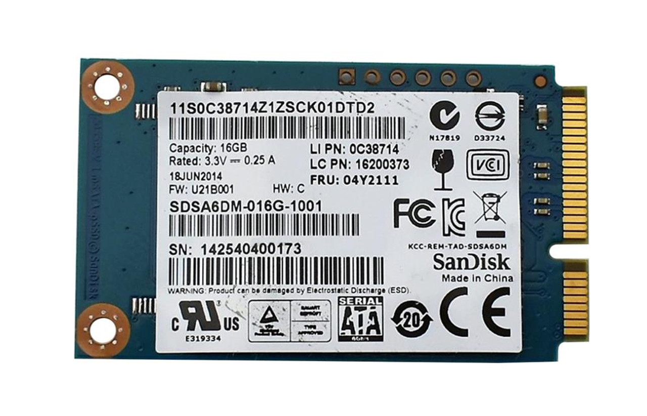 SDSA6DM-016G-1001 SanDisk U110 16GB MLC SATA mSATA Internal Solid State Drive (SSD)