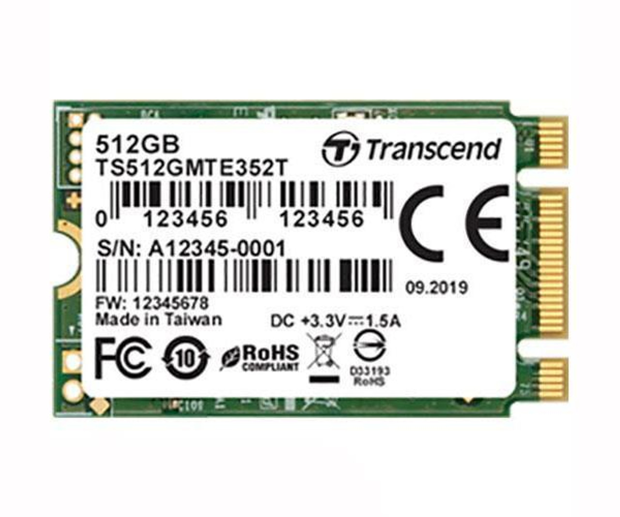 TS512GMTE352T Transcend MTE352T 512GB PCI Express 3.0 x2 NVMe M.2 2230  Internal Solid State Drive (SSD)