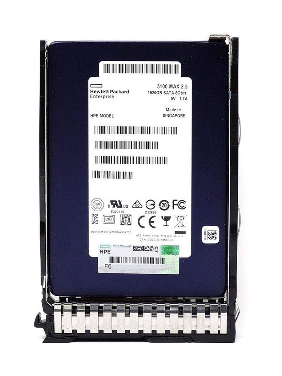 P04478-K21#0D1 HPE 1.92TB SATA 6Gbps Read Intensive 2.5-inch Internal Solid State Drive (SSD) with Smart Carrier