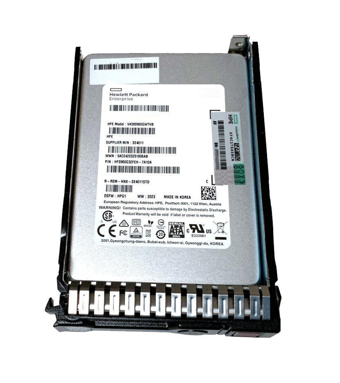 P04476-H21#0D1 HPE 960GB SATA 6Gbps Read Intensive 2.5-inch Internal Solid State Drive (SSD) with Smart Carrier