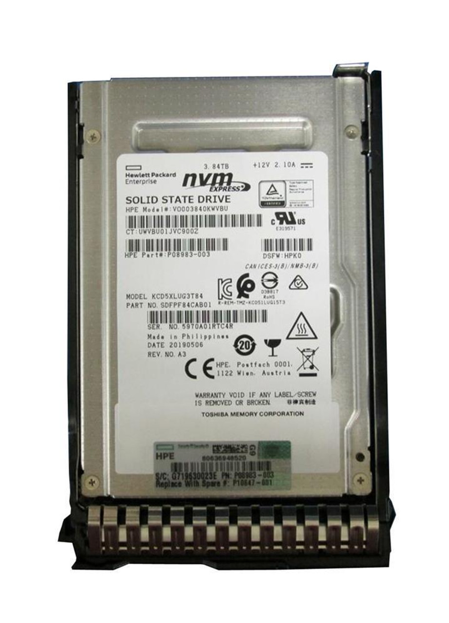 P13680-B21#0D1 HPE 3.84TB PCI Express x4 NVMe Read Intensive 2.5-inch Internal Solid State Drive (SSD) with Smart Carrier