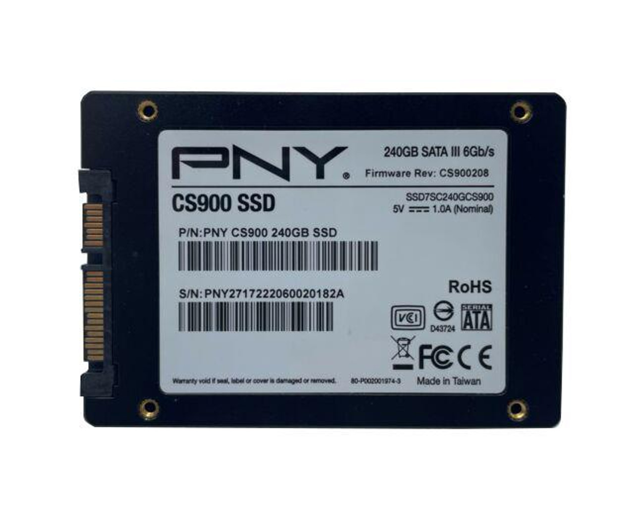 SSD7SC240GCS900 PNY CS900 240GB TLC SATA 6Gbps 2.5-inch Internal Solid State Drive (SSD)