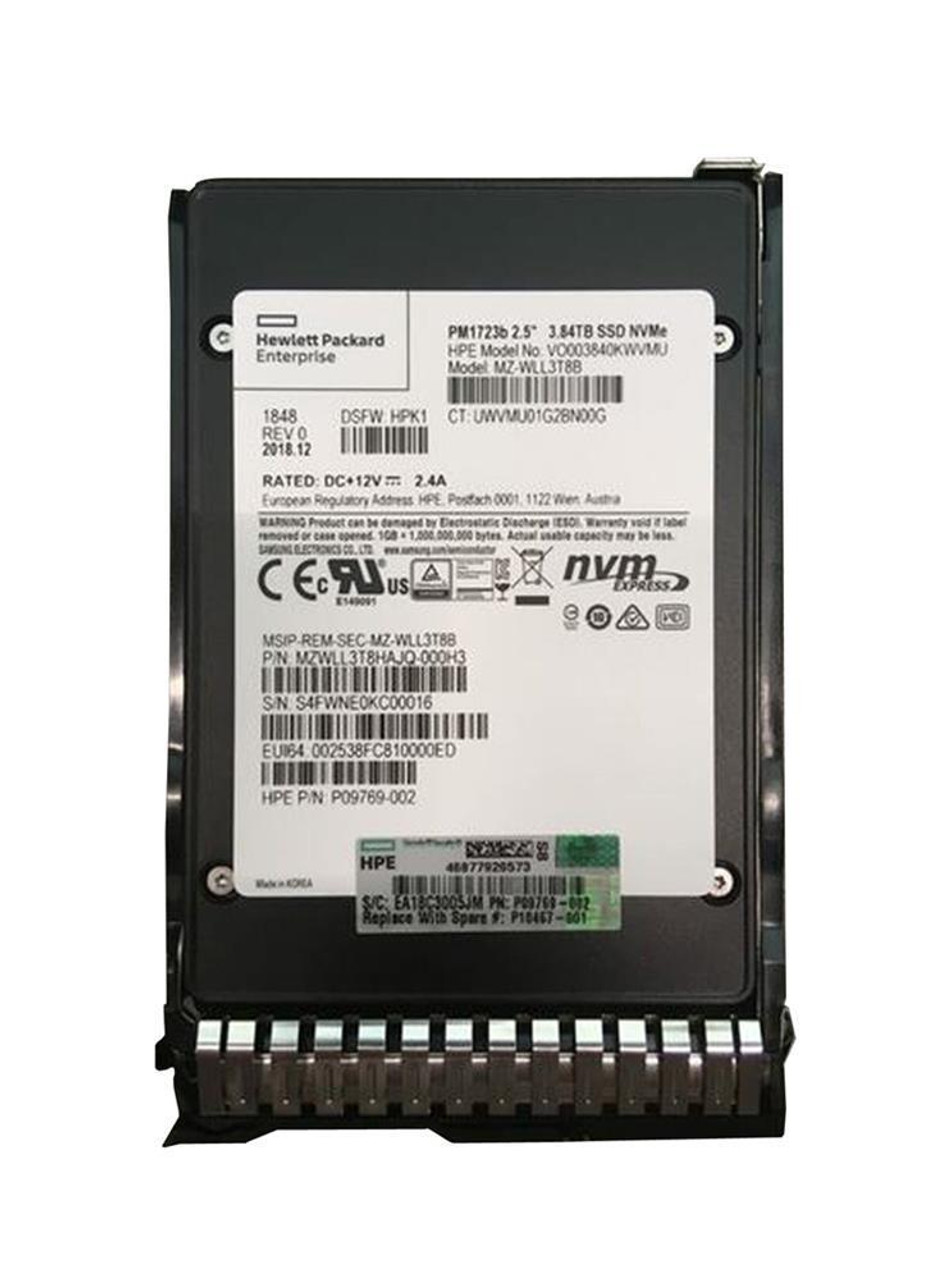 P10216-K21#0D1 HPE 3.84TB PCI Express x4 NVMe Read Intensive 2.5-inch Internal Solid State Drive (SSD) with Smart Carrier