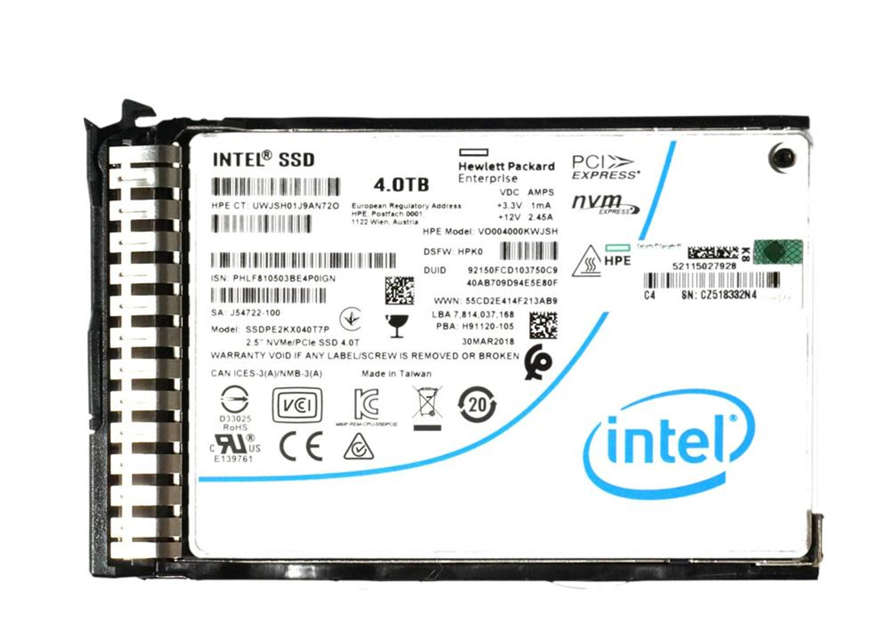 P06981-001 HP 4TB PCI Express 3.0 x4 NVMe Read Intensive U.2 2.5-inch Internal Solid State Drive (SSD)