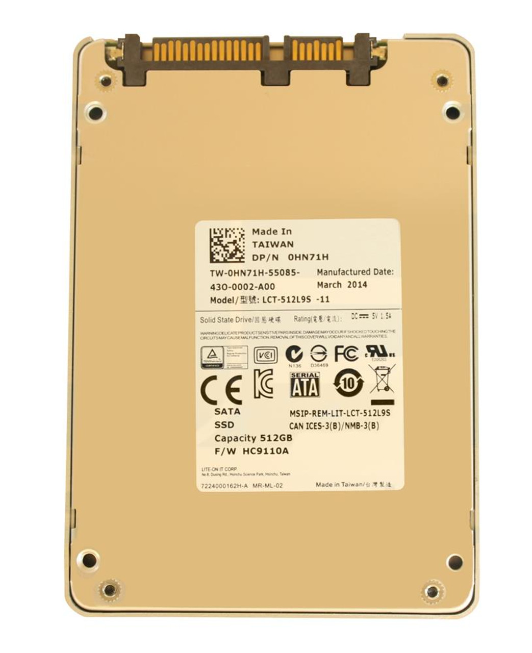 TW-0HN71H Dell 512GB MLC SATA 6Gbps 2.5-inch Internal Solid State Drive (SSD)