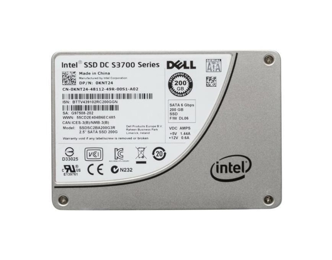 KNT24 Dell 200GB MLC SATA 6Gbps 2.5-inch Internal Solid State Drive (SSD)