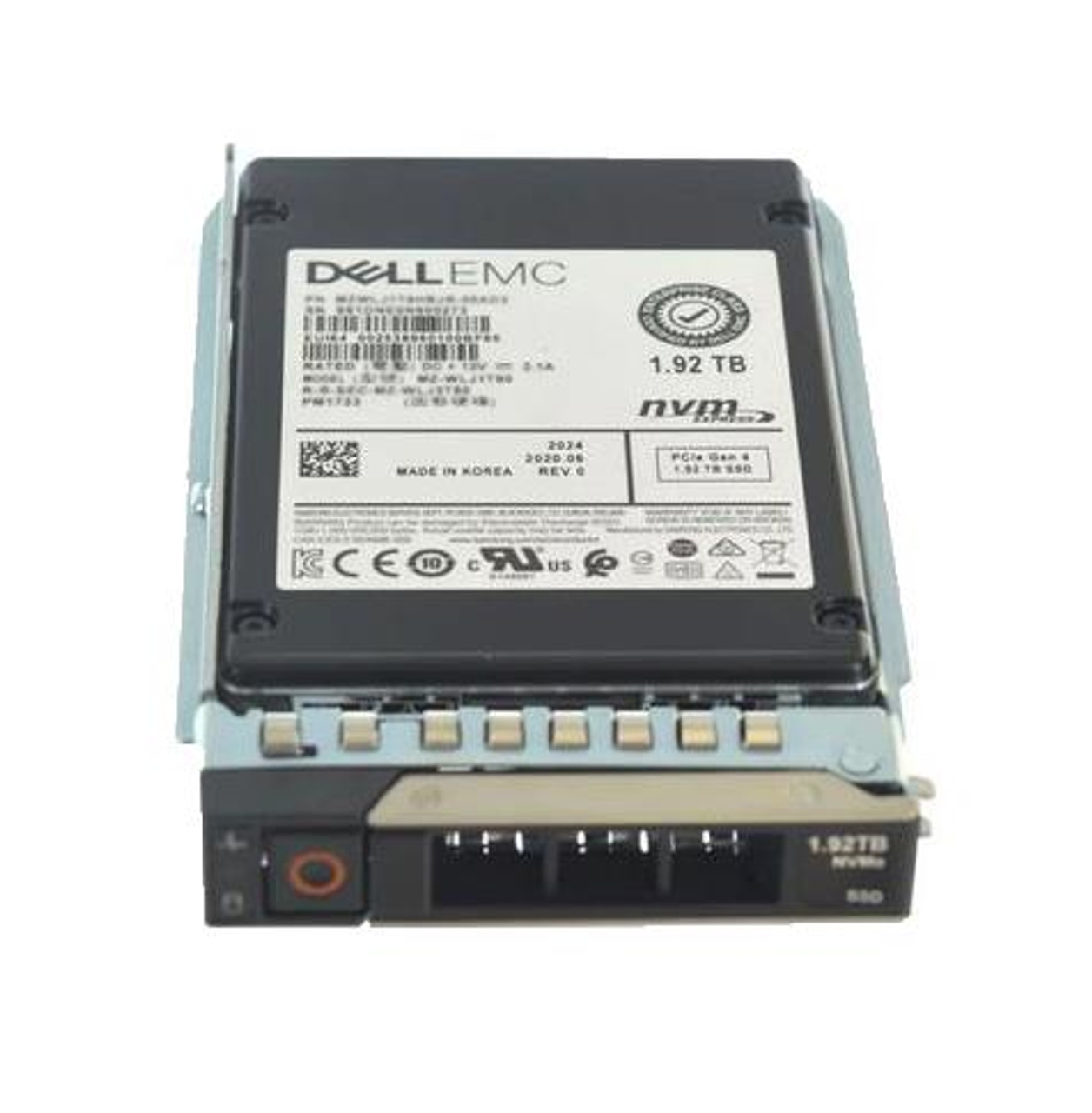 400-BHGM Dell 1.92TB PCI Express NVMe (SED) 2.5-inch Internal Solid State Drive (SSD) for T1 25 x 2.5 Enclosure