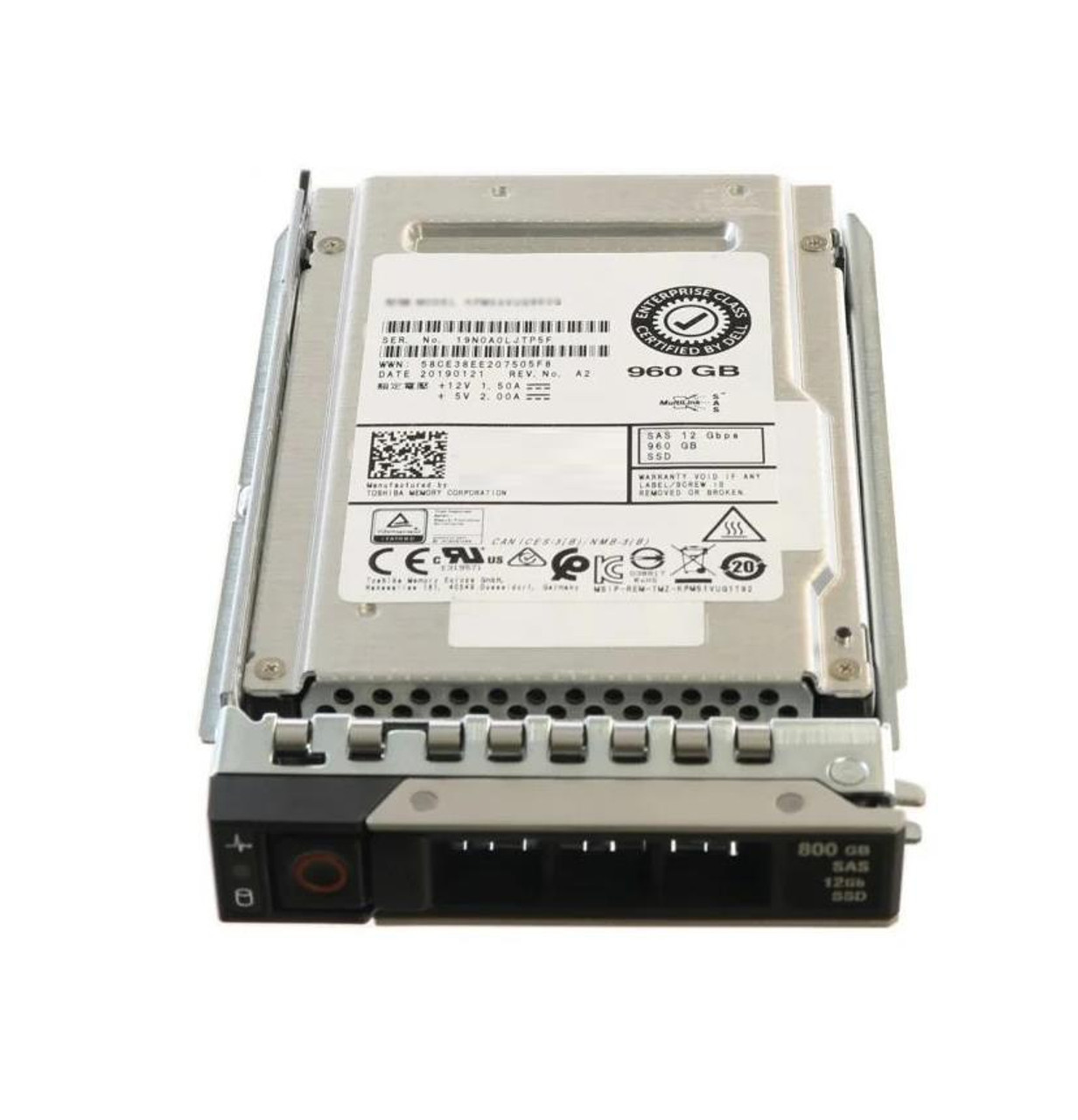 KCD5FLUG960G Toshiba CD5 Series 960GB TLC PCI Express 3.0 x4 NVMe Read Intensive (SED-FIPS) U.2 2.5-inch Internal Solid State Drive (SSD)