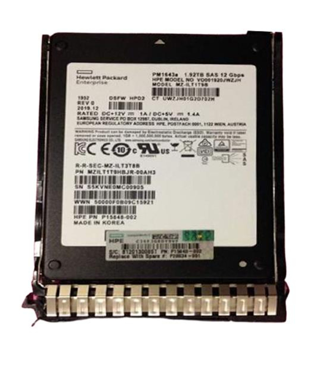 P18975-001 HP 1.92TB SAS 12Gbps Read Intensive-3 2.5-inch Internal Solid State Drive (SSD)