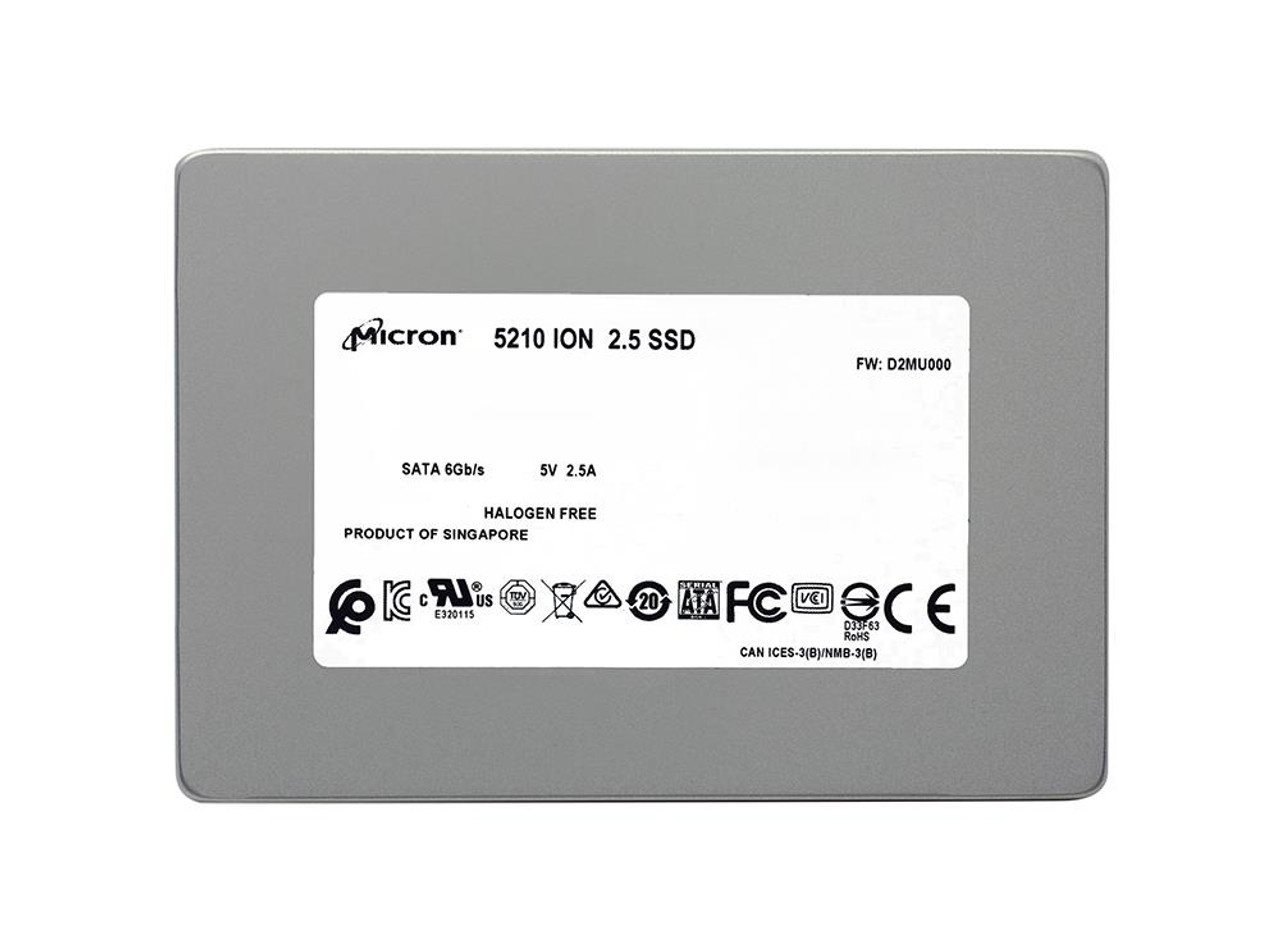 MTFDDAK3T8QDE-2AV1ZA Micron 5210 ION Series 3.84TB QLC SATA 6Gbps 2.5-inch Internal Solid State Drive (SSD)