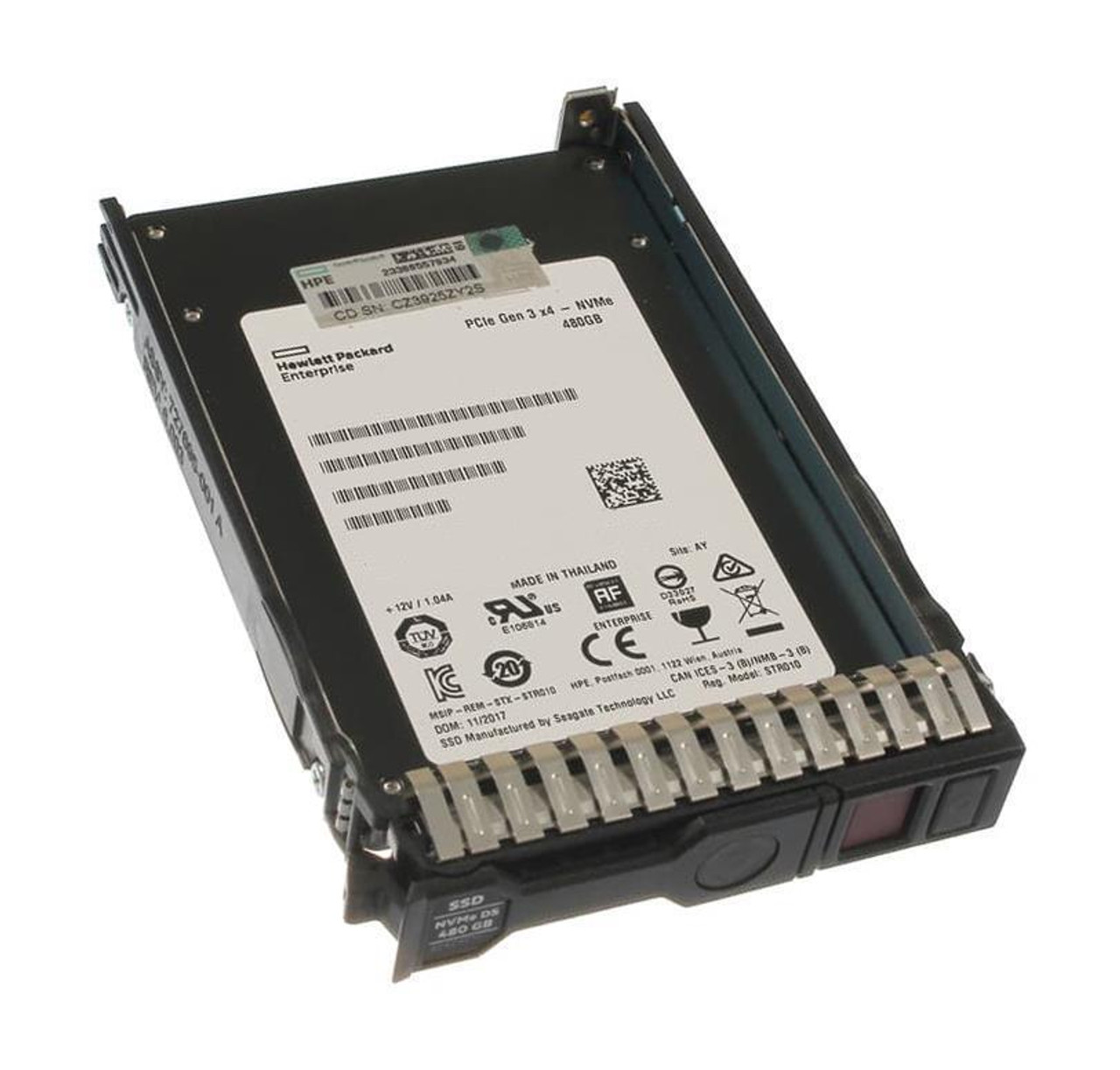 875509-H21#0D1 HPE 480GB SATA 6Gbps Read Intensive 2.5-inch Internal Solid State Drive (SSD) with Smart Carrier