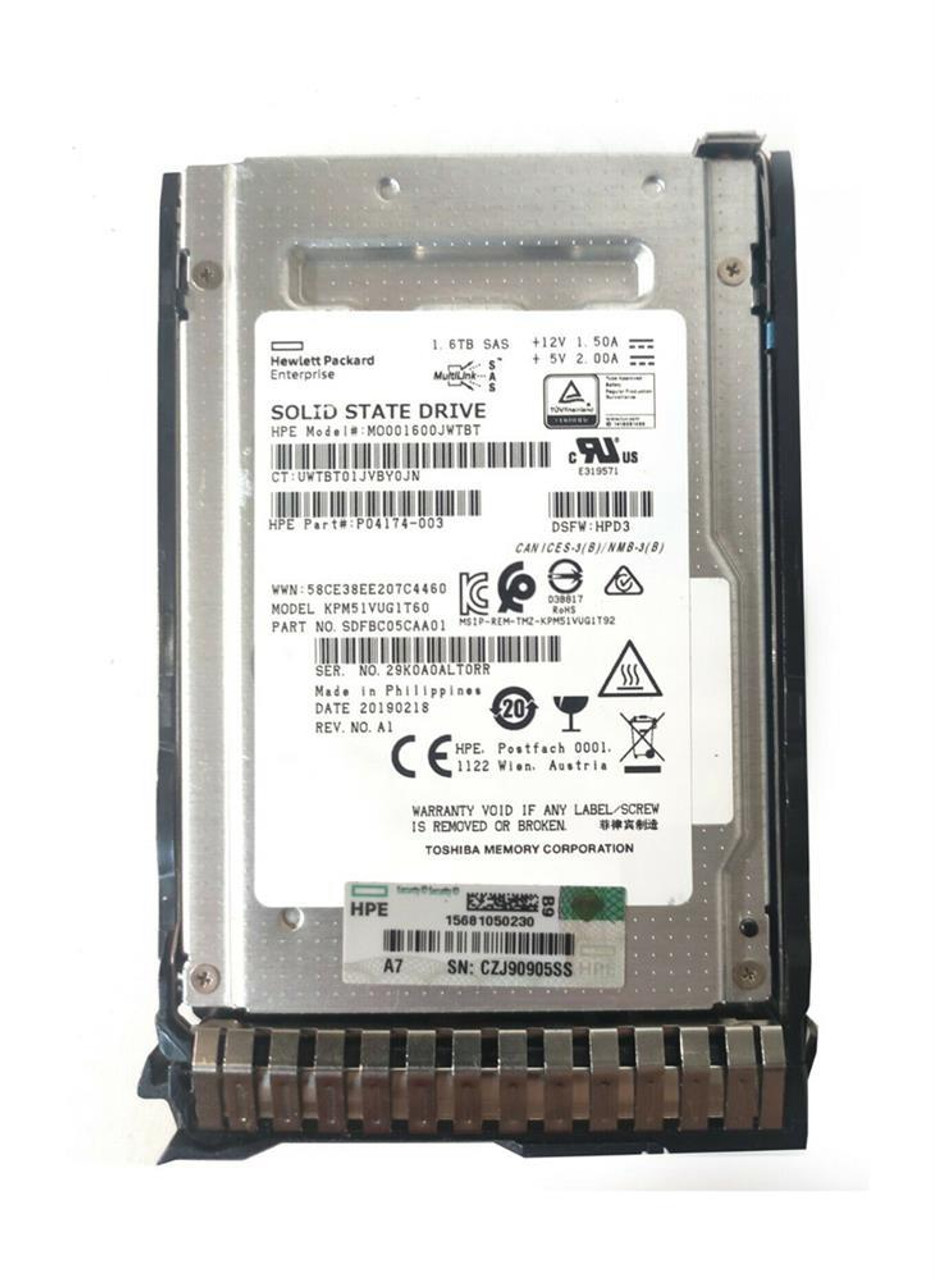 P09102-H21 HPE 1.6TB SAS 12Gbps Write Intensive 2.5-inch Internal Solid State Drive (SSD) with Smart Carrier