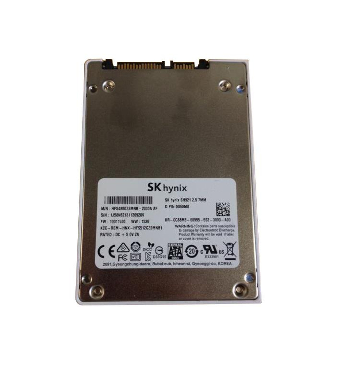 G68M8 Dell 512GB MLC SATA 6Gbps 2.5-inch Internal Solid State Drive (SSD)