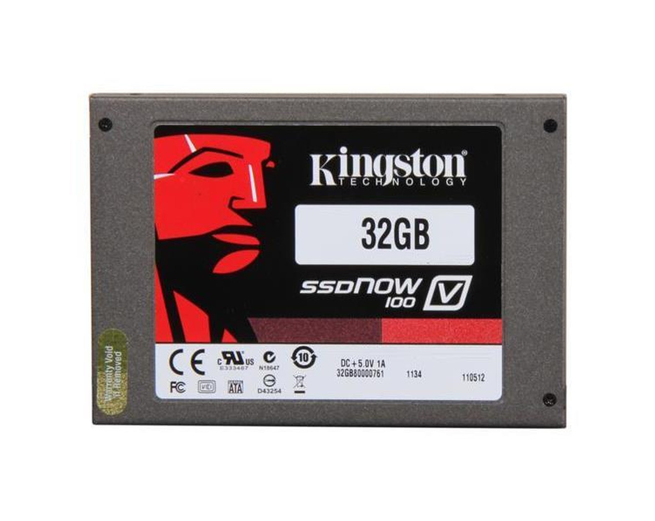 SV100S2D/32GZ Kingston SSDNow V100 Series 32GB MLC SATA 3Gbps 2.5-inch Internal Solid State Drive (SSD)