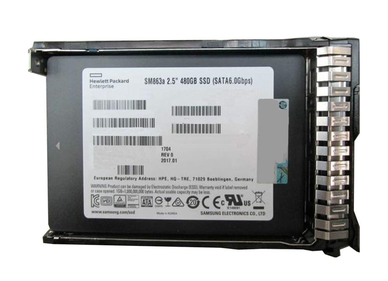875470-K21#0D1 HPE 480GB SATA 6Gbps Hot Swap Mixed Use 2.5-inch Internal Solid State Drive (SSD) with Smart Carrier