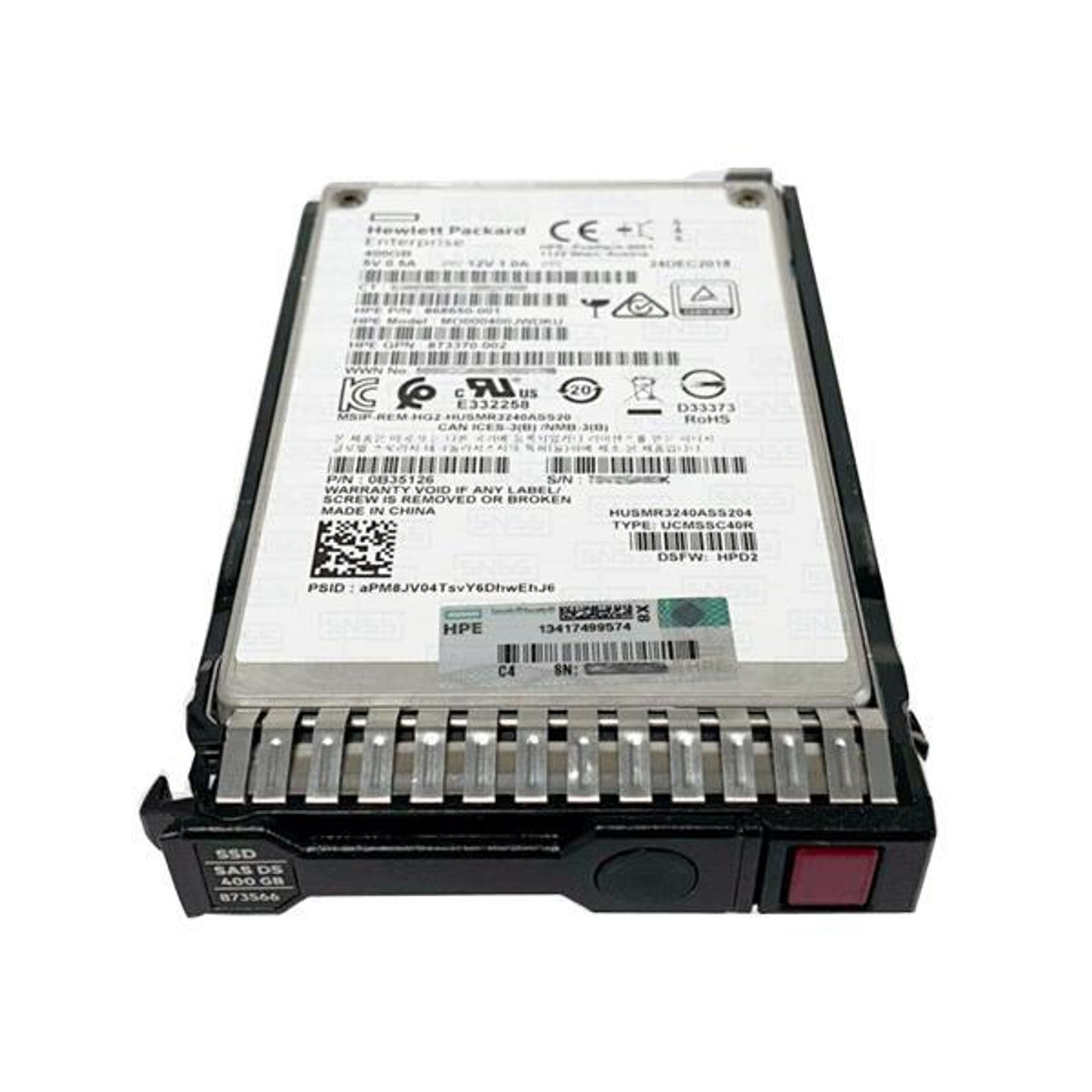P09100-H21 HPE 800GB SAS 12Gbps Write Intensive 2.5-inch Internal Solid State Drive (SSD) with Smart Carrier
