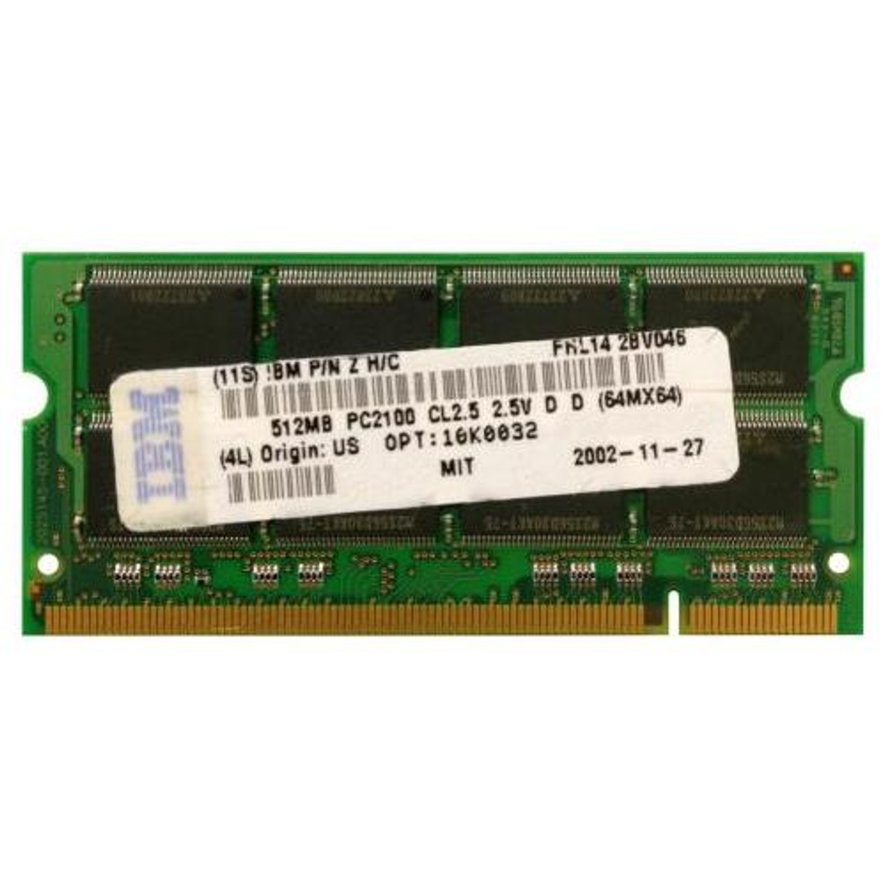 10K0032 Lenovo 512MB PC2100 DDR-266MHz non-ECC Unbuffered CL2.5 200-Pin SoDimm Memory Module