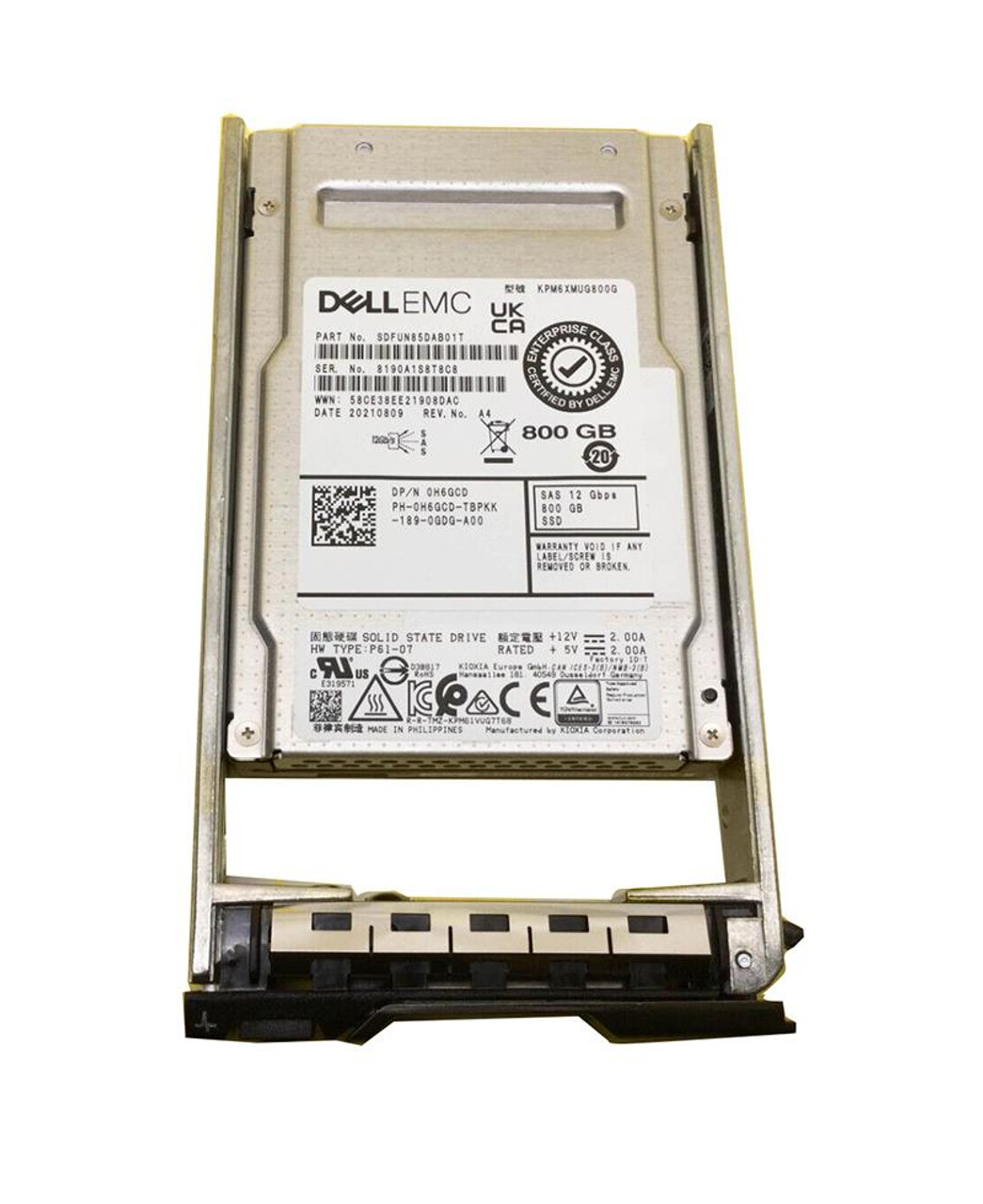 0H6GCD Dell 800GB SAS 12Gbps Write Intensive 2.5In SSD