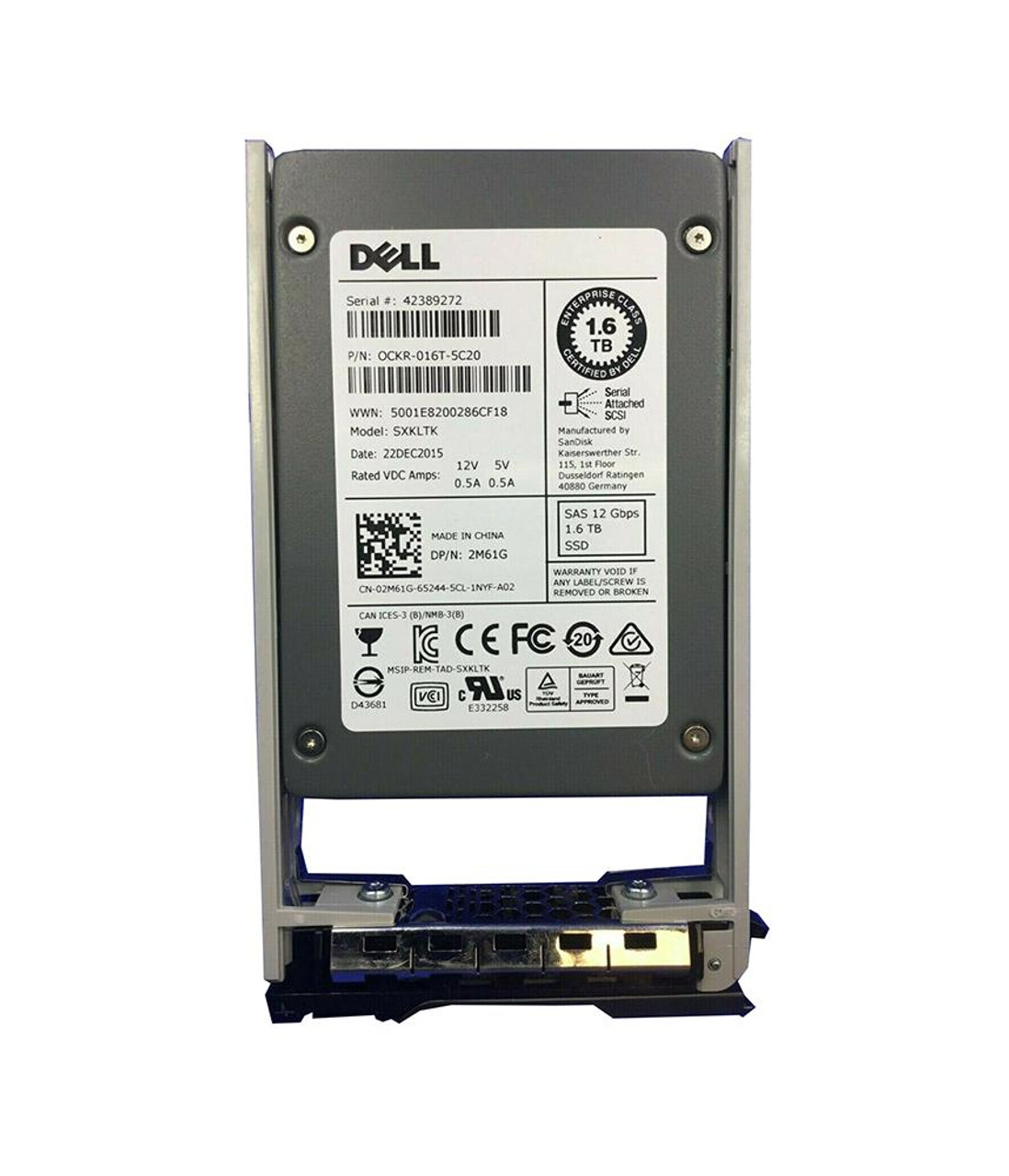 LT1600R0 Dell 1.6TB SSD SAS 2.5 12G Sxkltk