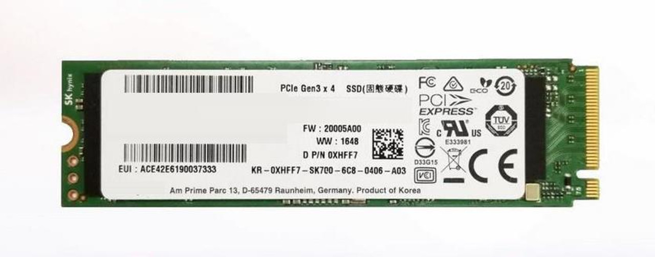 0D26WH Dell 256GB Class 40 PCI Express 3.0 x4 NVMe M.2 2280 Internal Solid State Drive (SSD)