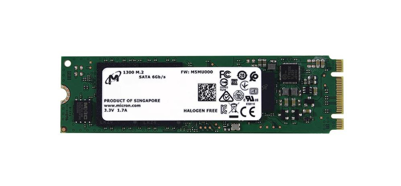 MTFDDAV512TDL-1AW1ZABFA Micron 1300 Series 512GB TLC SATA 6Gbps M.2 2280 Internal Solid State Drive (SSD)