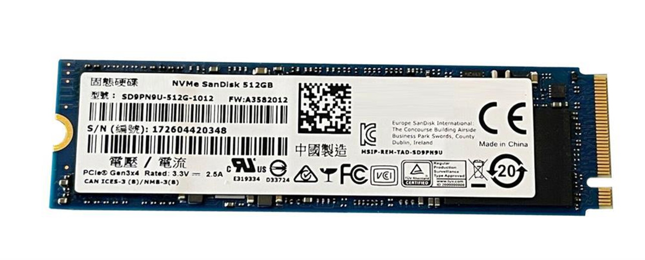 SD9PN9U-512G-1002 SanDisk A400 Series 512GB MLC PCI Express 3.0 x4 NVMe M.2 2280 Internal Solid State Drive (SSD)