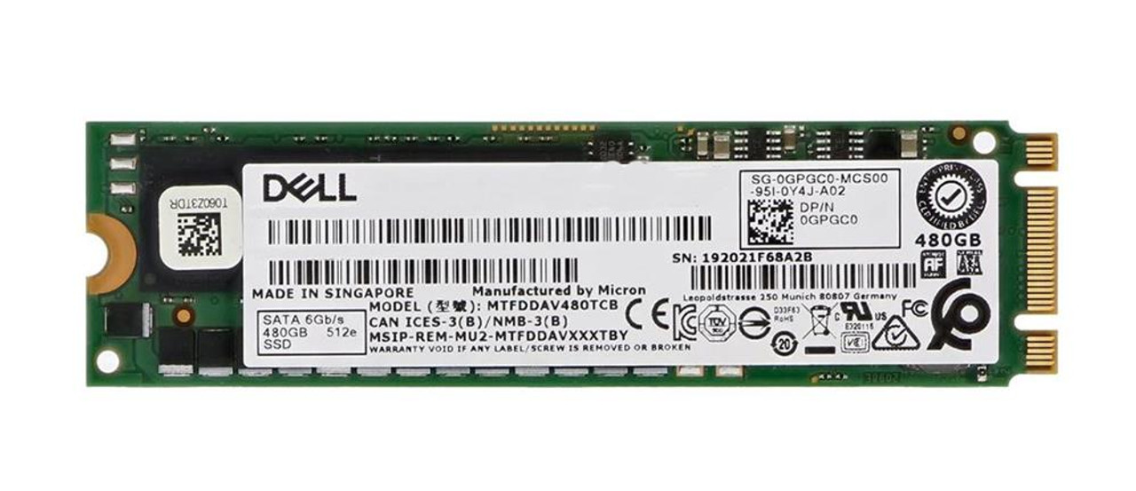 WCP9P Dell 480GB SATA 6Gbps M.2 2280 Internal Solid State Drive (SSD)