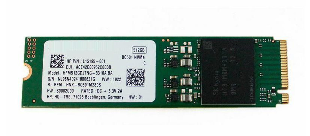 L15195-001 HP 512GB PCI Express NVMe M.2 2280 Internal Solid State Drive (SSD)