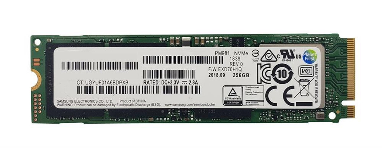 Modstand spejder suge MZVLB256HAHQ-000D1 Samsung PM981 Series 256GB TLC PCI Express 3.0 x4 NVMe  (AES-256 / TCG Opal