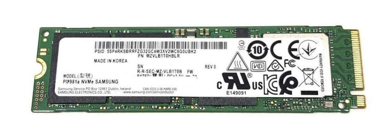 MZVLB1T0HBLR-000L2 Samsung PM981a Series 1TB TLC PCI Express 3.0 x4 NVMe (AES-256 / TCG Opal 2.0) M.2 2280 Internal Solid State Drive (SSD)