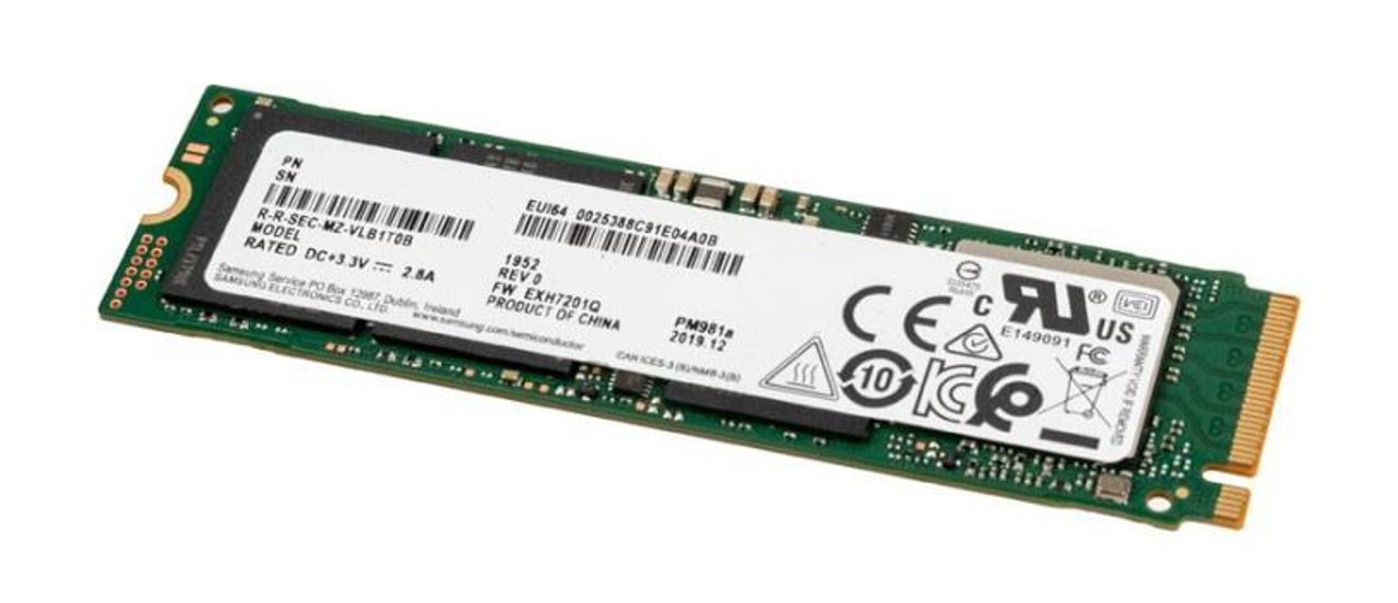 MZVLB1T0HBLR Samsung PM981a Series 1TB TLC PCI Express 3.0 x4 NVMe (AES-256 / TCG Opal 2.0) M.2 2280 Internal Solid State Drive (SSD)