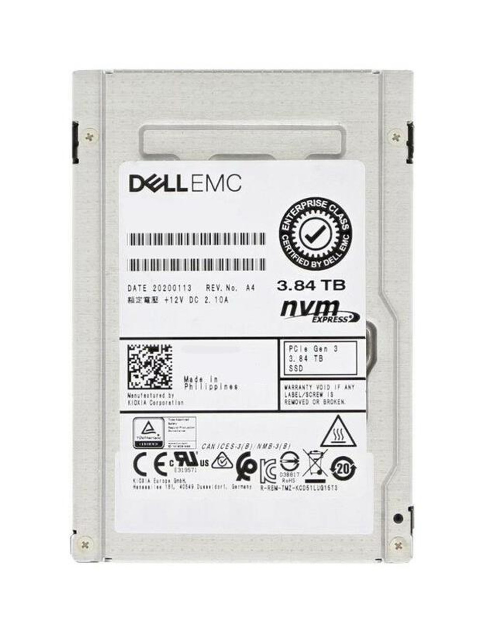 400-BIVO Dell 3.84TB All Flash 2.5-inch Internal Solid State Drive (SSD) for T4F 25 x 2.5 Enclosure