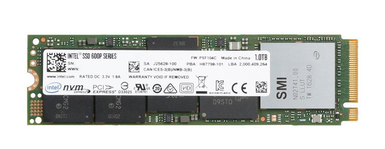 SSDPEMKF010T8 Intel 600p Series 1TB TLC PCI Express 3.0 x4 NVMe M.2 2280  Internal Solid State Drive (SSD)