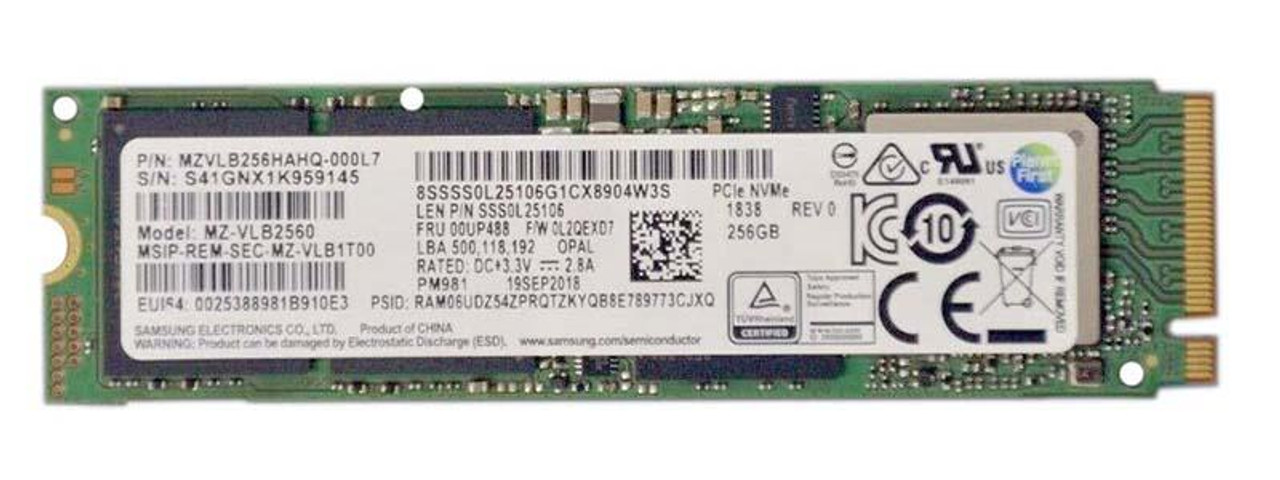 MZVLB256HAHQ-000L7 Samsung PM981 Series 256GB TLC PCI Express 3.0
