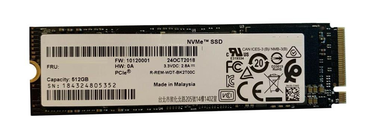 01FR518 Lenovo 512GB MLC PCI Express NVMe M.2 2280 Internal Solid State Drive (SSD)