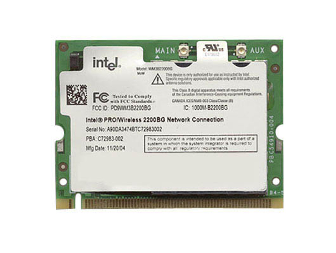 1008181 Gateway Intel PRO Wireless Calexico 2100 LAN 3B mini PCI Adapter IEEE 802.11b