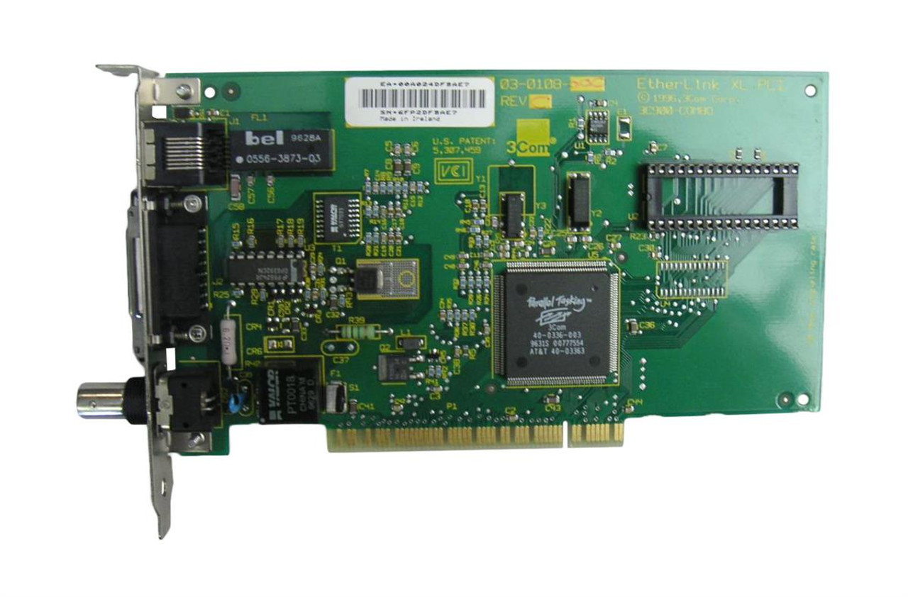 3C900-COMBO 3Com EtherLink XL 3-Ports 10Mbps 10Base-T PCI Combo Network  Interface Card