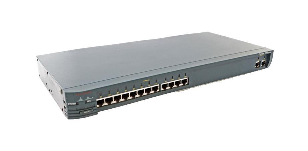 WS-C1912C-EN Cisco Switch Catalyst 1900 Ethernet 10Mbps 12-Ports 10Base-T 1port 100BASE FX 1Port 100BASE FX ISL CGMP RMON (Refurbished)