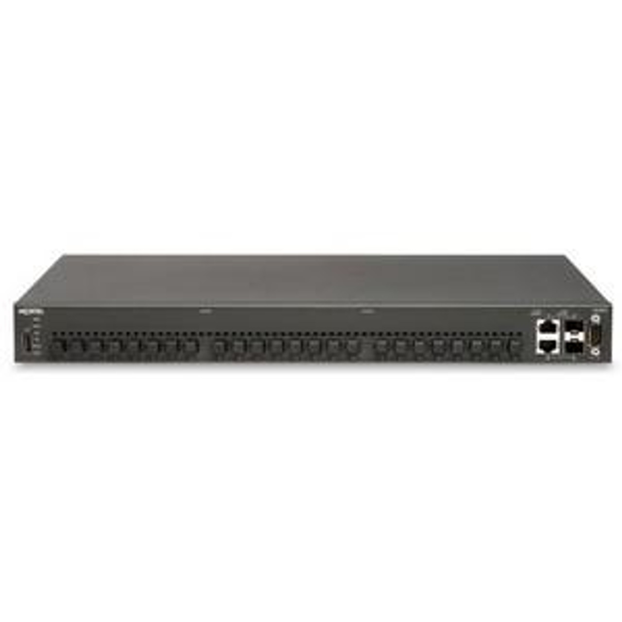 AL4500A01-E6GS Nortel Fast Ethernet Routing External Switch 4526FX with 24 100BaseFX Ports plus 2 combo 10/100/1000 SFP Ports HiStack Ports and RPS Slot