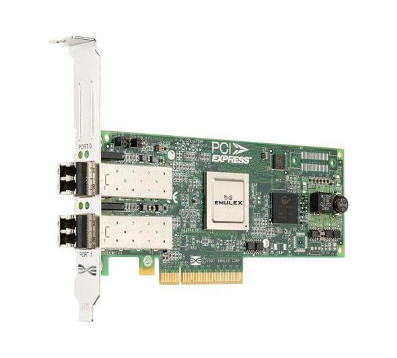 LPE12002-E EMC Emulex LPe12002 Dual-Ports 8Gbps Fibre Channel PCI Express 2.0 x8 Low Profile MD2 Host Bus Network Adapter