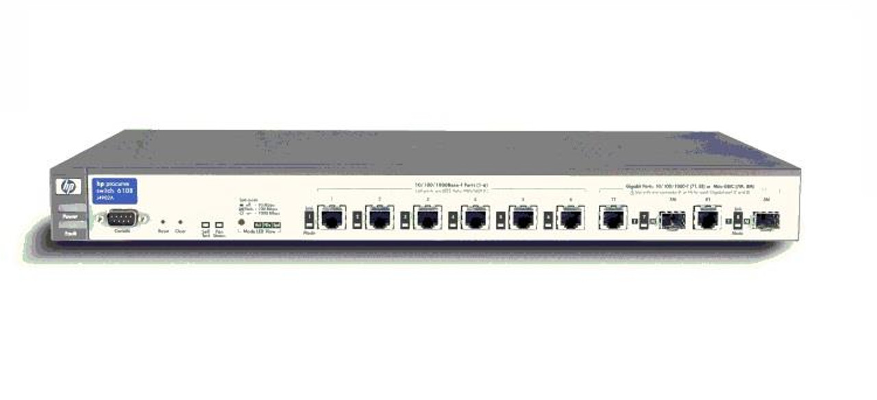 J4902A#ABA HP ProCurve Switch 6108A Managed 8-Ports SFP GigaBit Ethernet 1GBps Rackmountable (Refurbished)