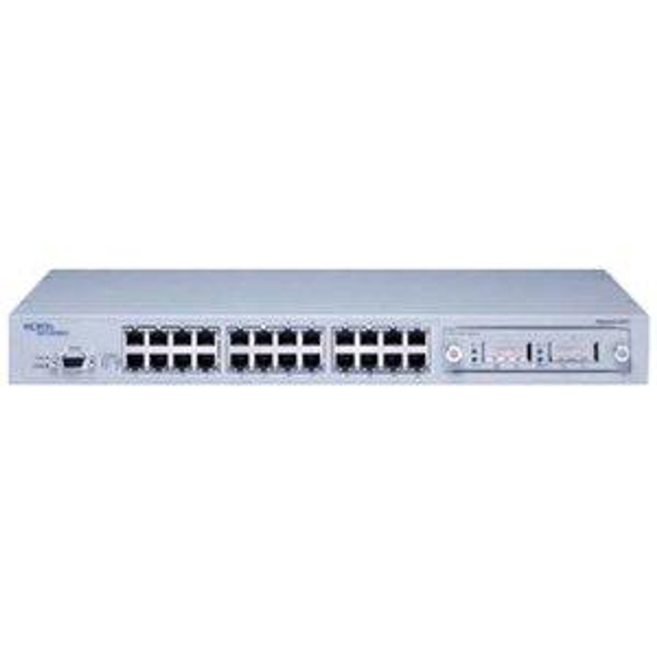 DJ1412B05-E5 Nortel Ethernet Routing Switch 1424T 24 Ports EN Fast EN 10Base-T 100Base-TX + 2 x GBIC (empty) 1U (Refurbished)