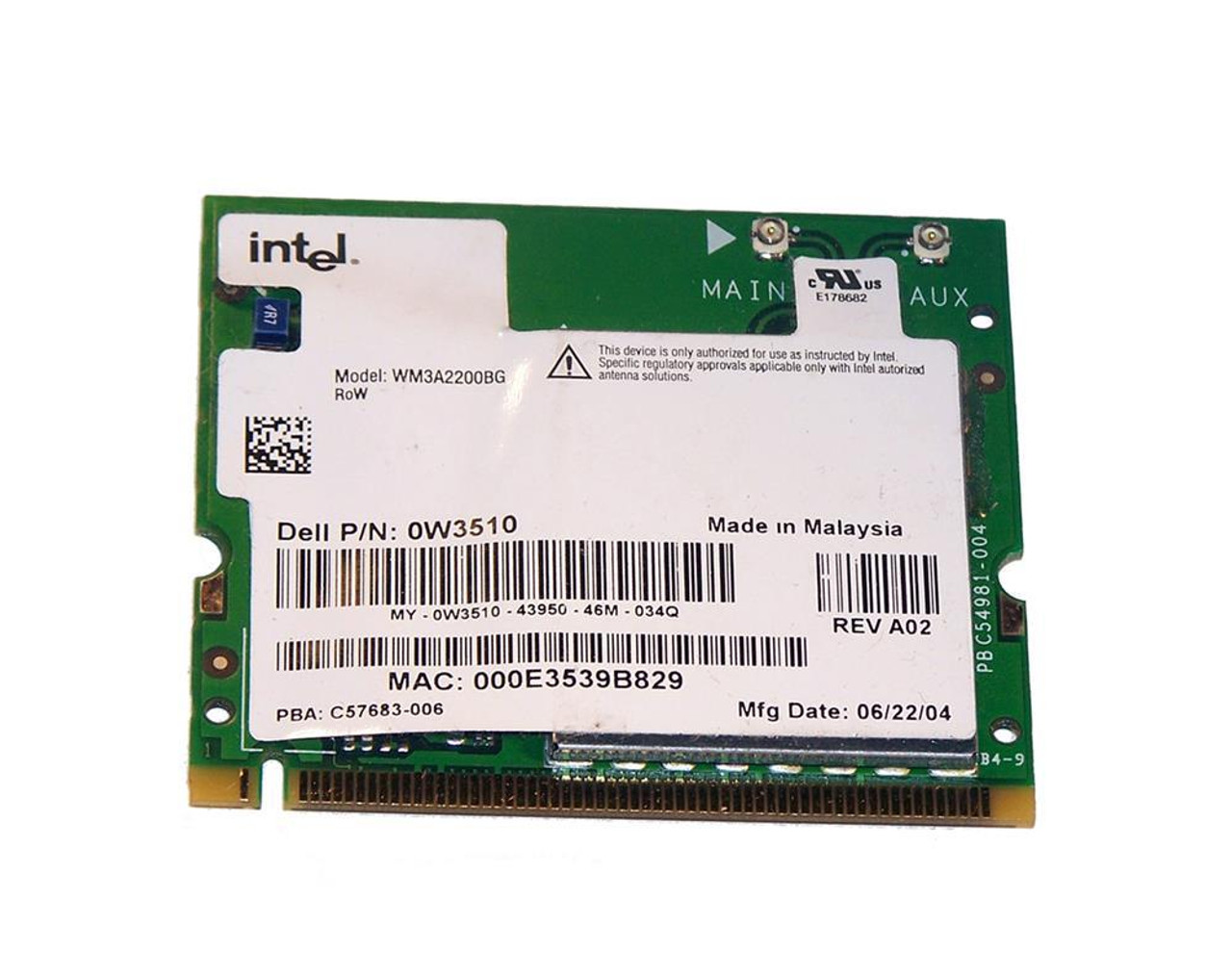 W3510 Dell Inspiron 700m Card CIRCUIT NETWORK MINI PCI Card